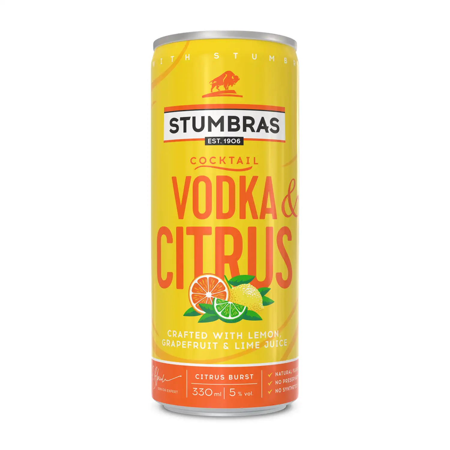 Alk. kok. STUMBRAS VODKA&CITRUS, 5 %, 0,33 l