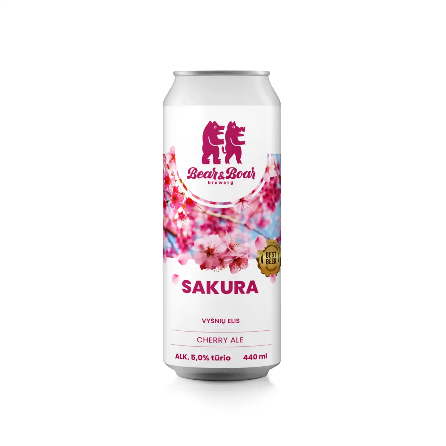 Alus BEAR & BOAR SAKURA, 5 %, 0,44 l