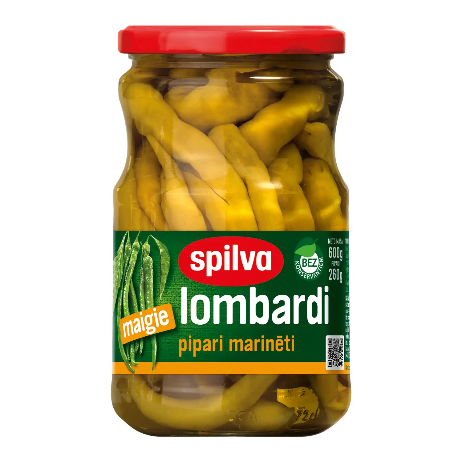 Marinēti pipari Spilva Lombardi 600g/300g