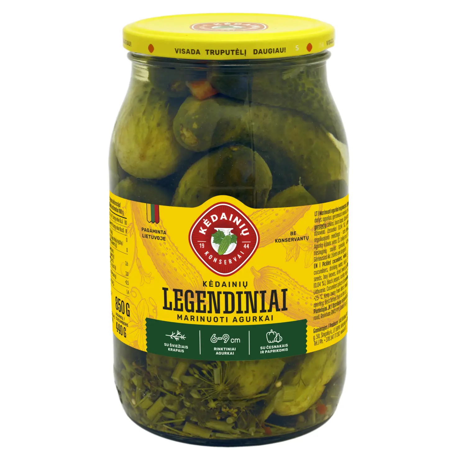 Mar. agurkai KKF LEGENDINIAI, 850 g / 440 g