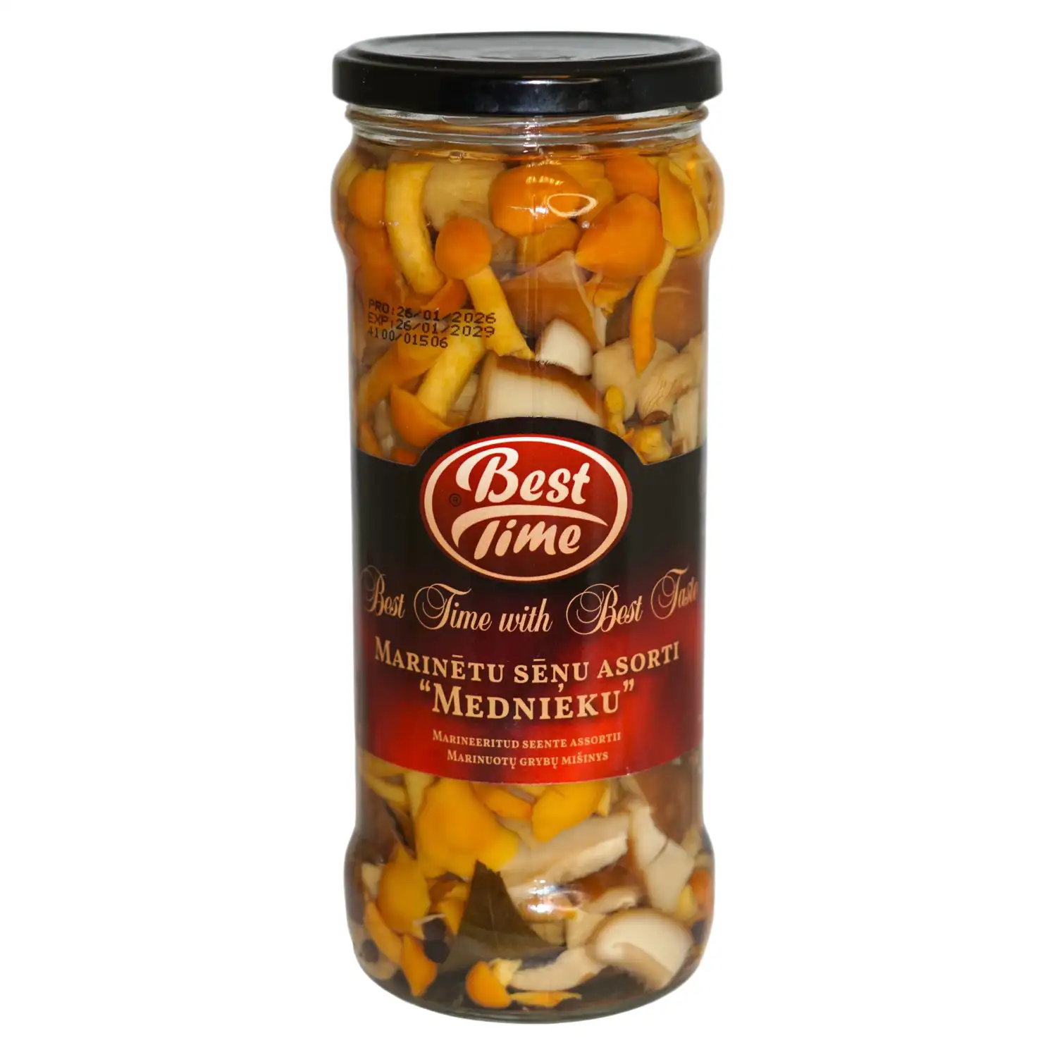 Marinētas sēnes Best Time Medību 580ml/350ml