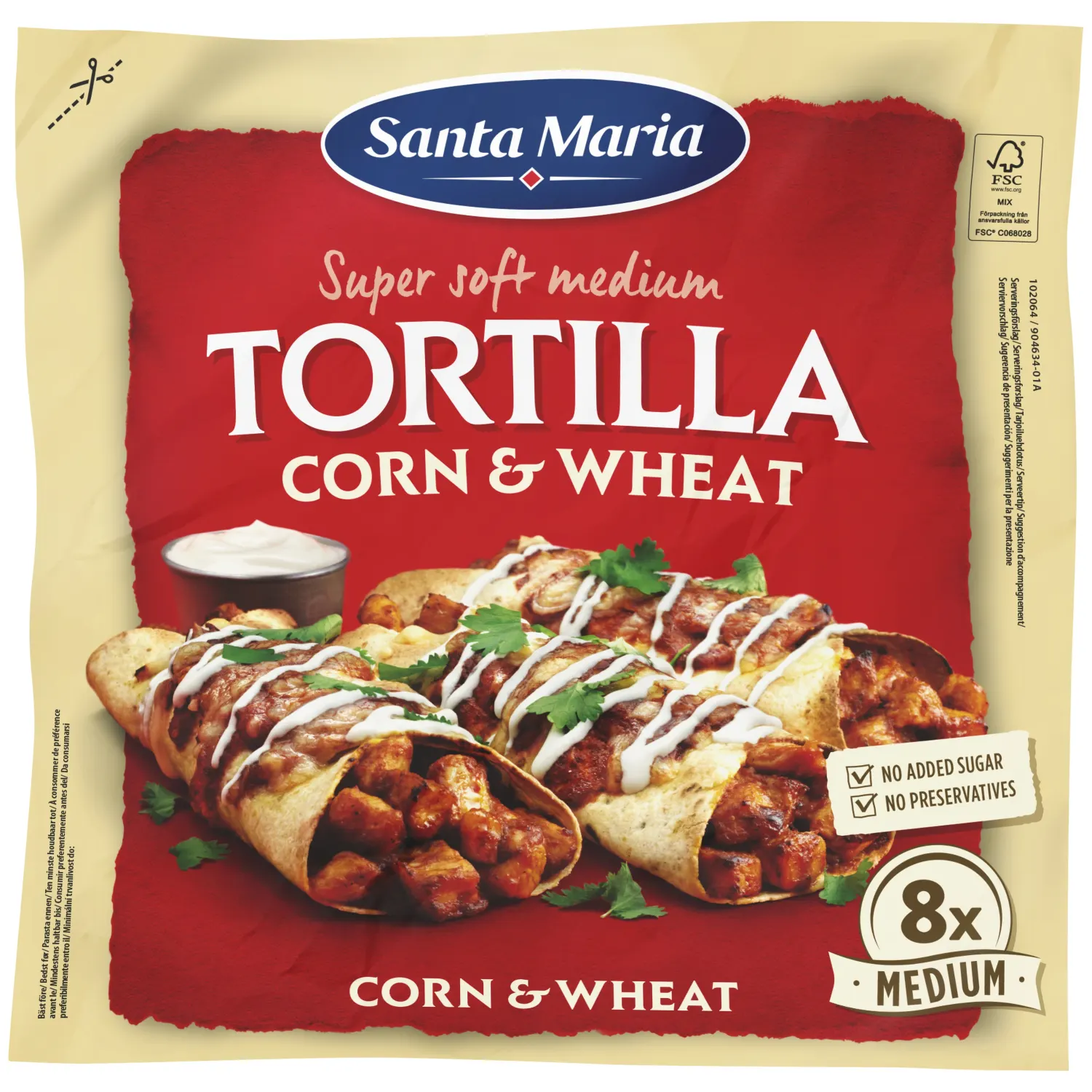 Tortiljas Santa Maria kukurūzas, kviešu 336g