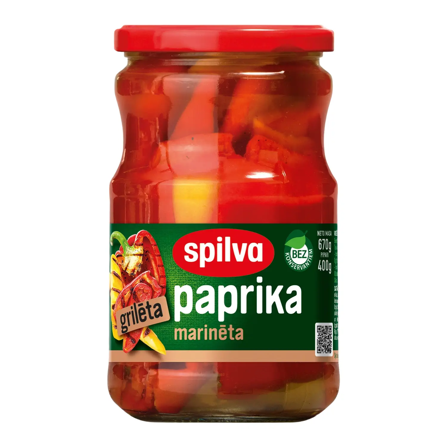 Paprika Spilva grilēta 670g/400g