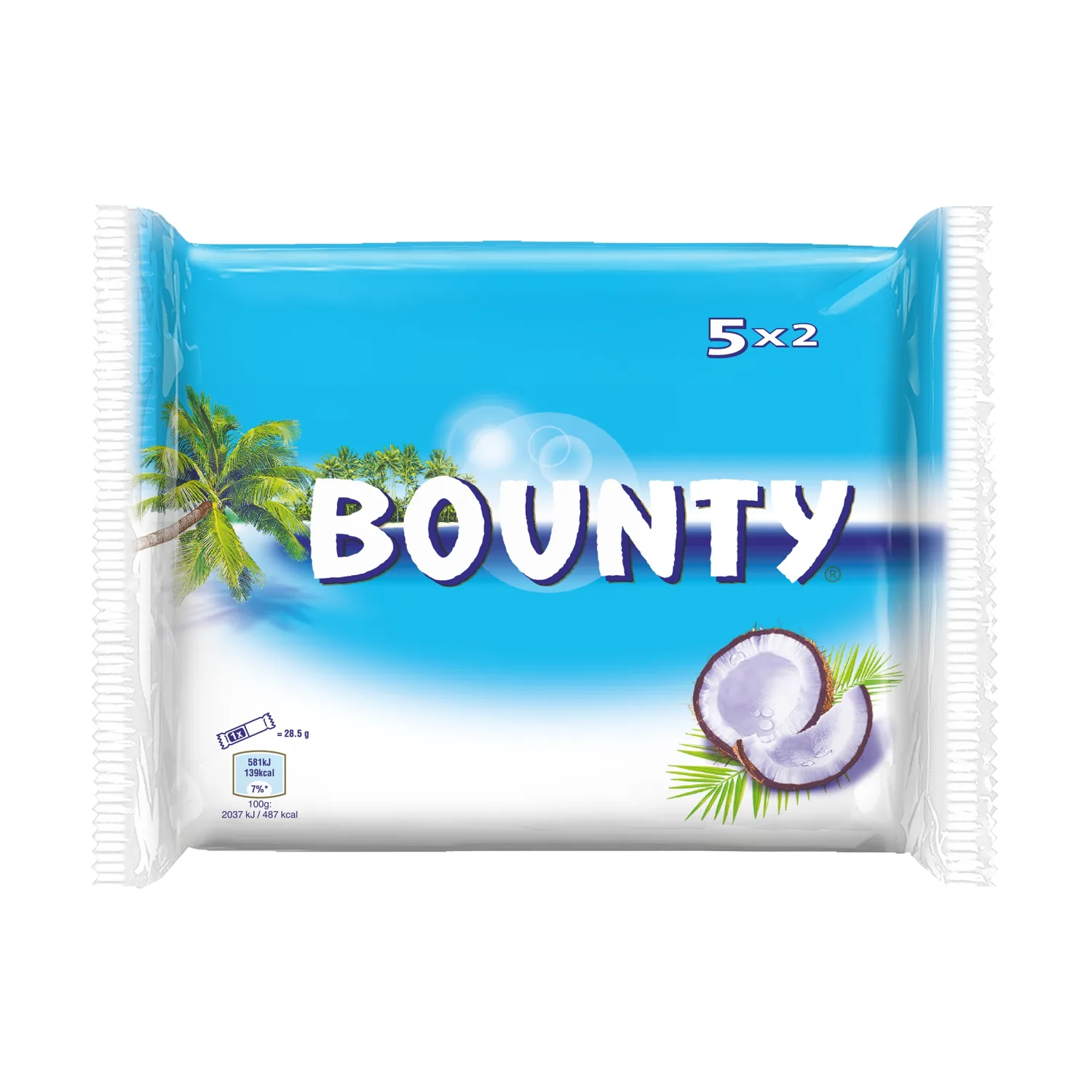 Šokoladinis batonėlis BOUNTY, 5 x 57 g