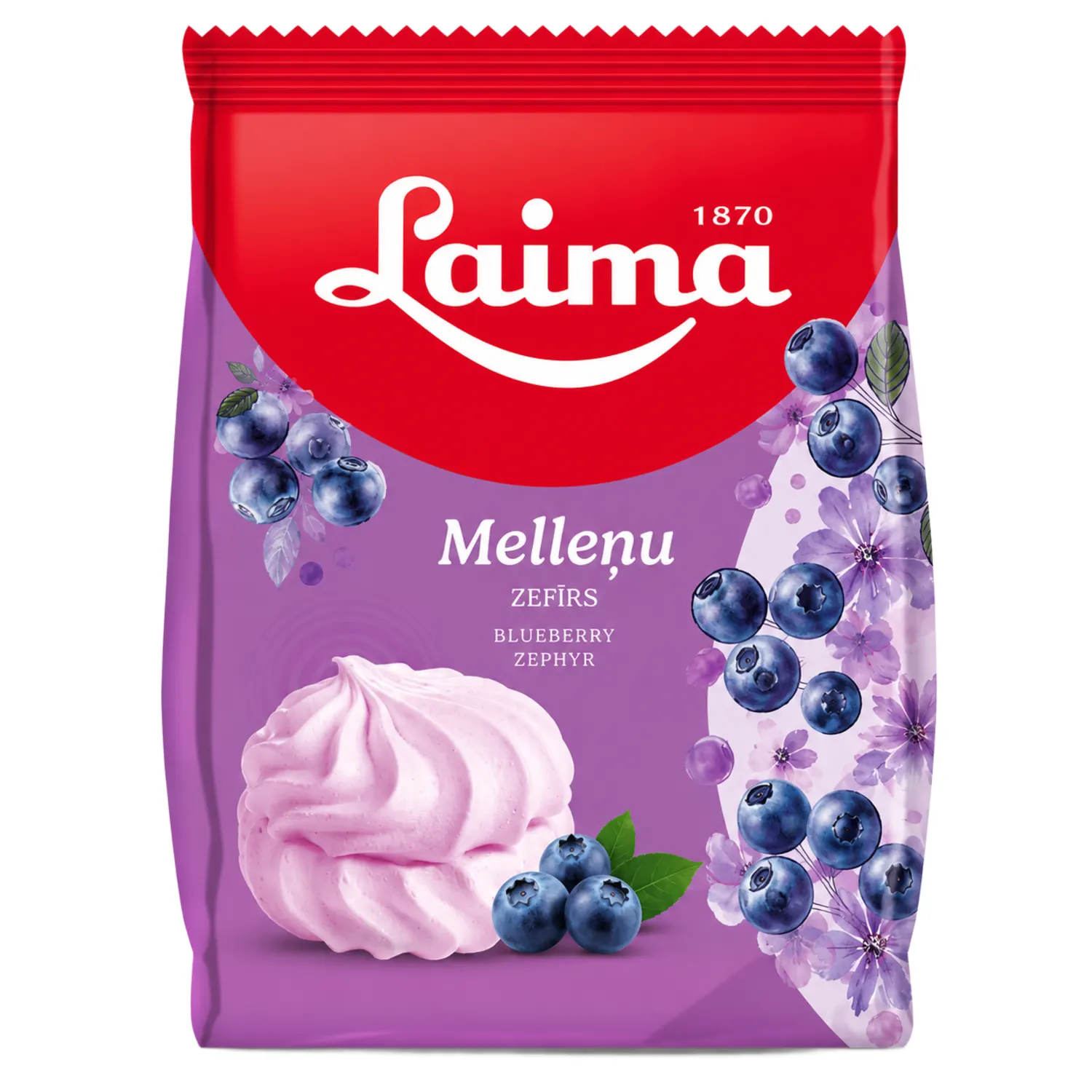 Zefīrs Laima ar melleņu garšu 200g