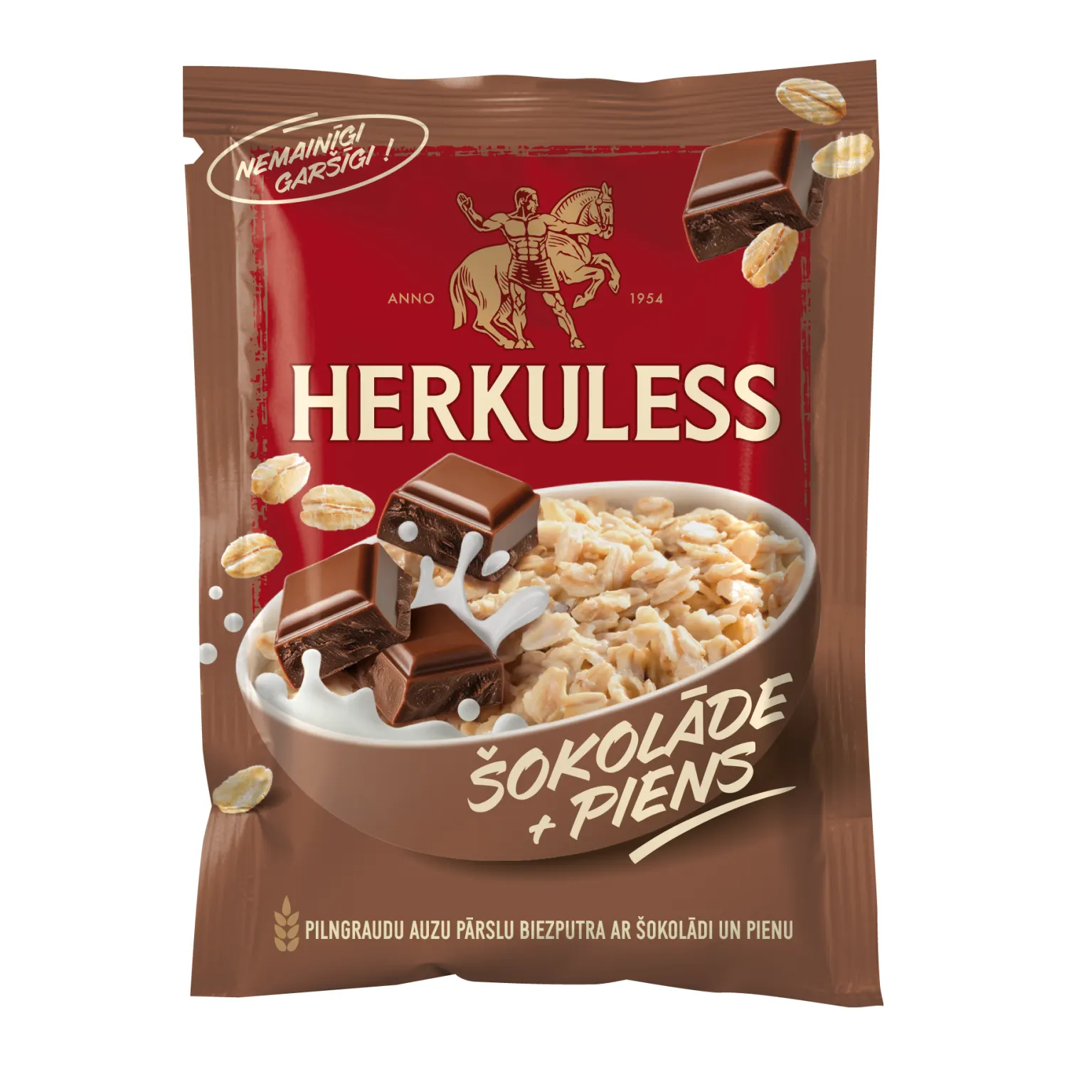 Auzu biezputra Herkuless ar pienu un šok. 35g