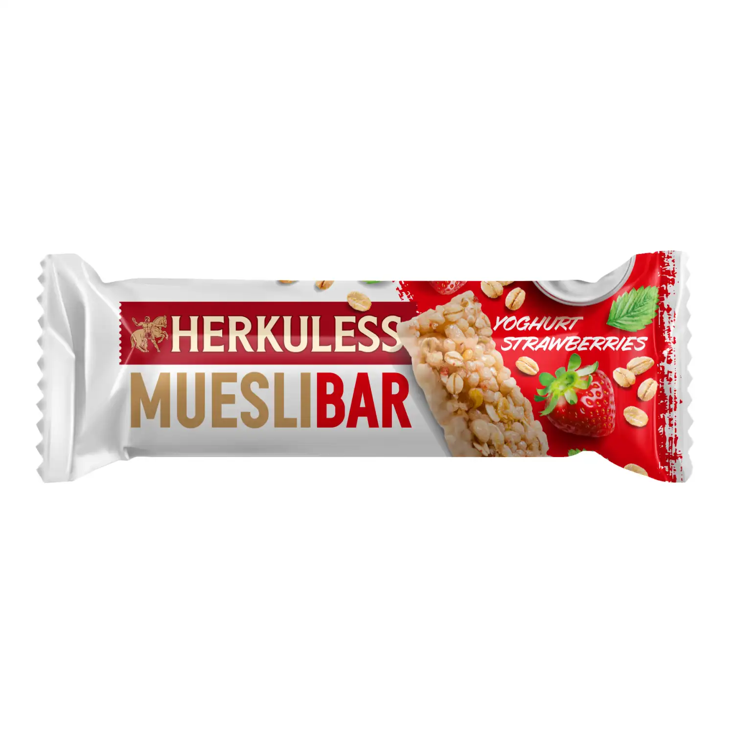 Musli batoniņš Herkuless ar zemenēm 25g
