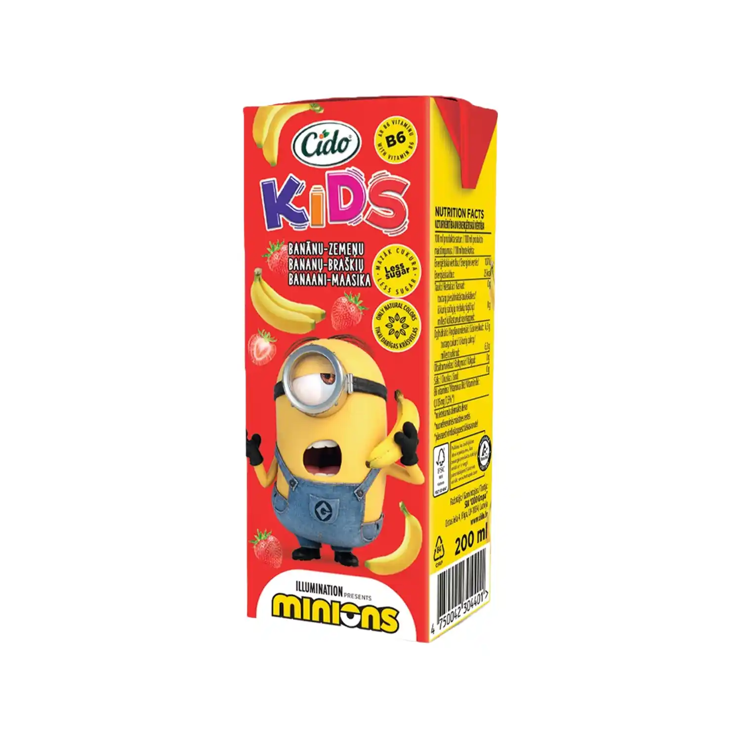 Dzēriens Zoo Minions ban.zemeņu 0.2l