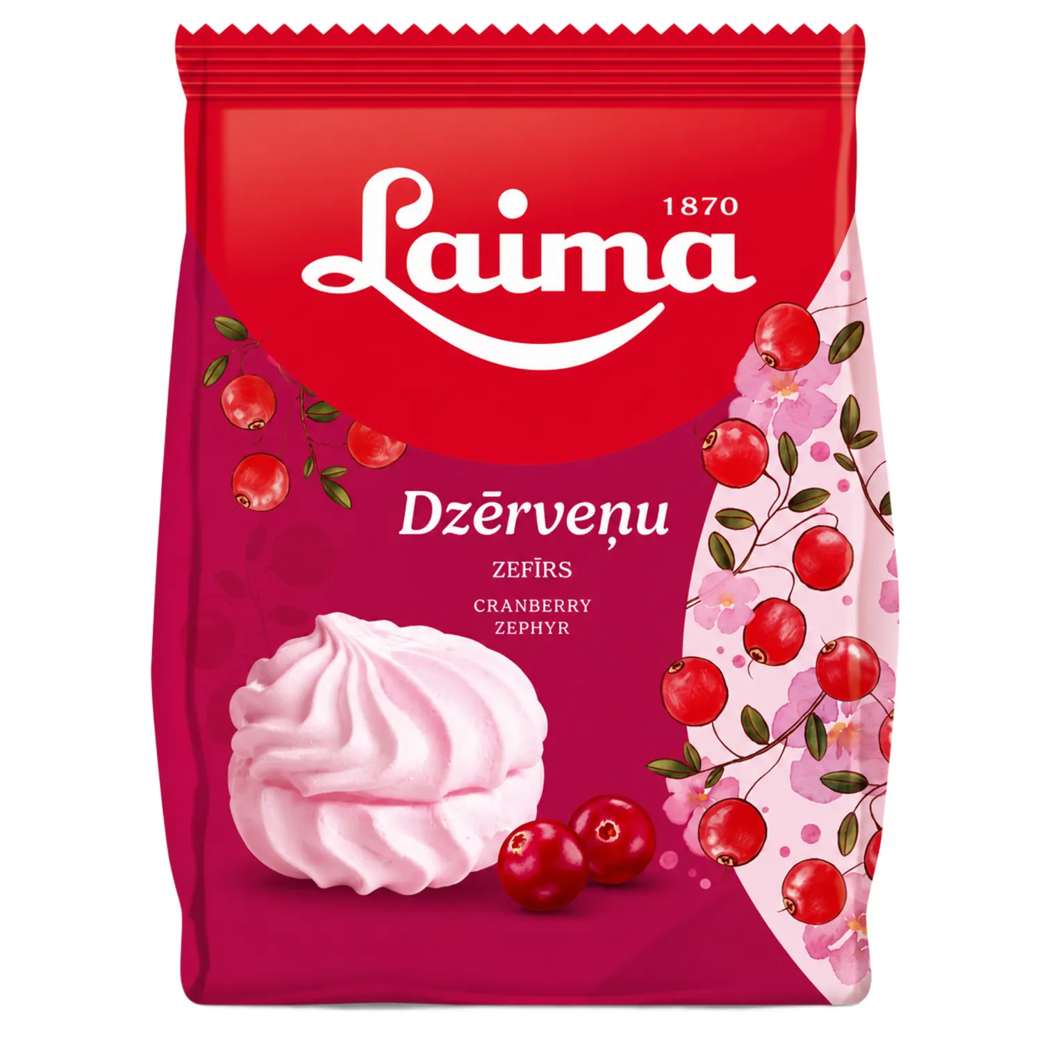Zefīrs Laima dzērveņu 200g