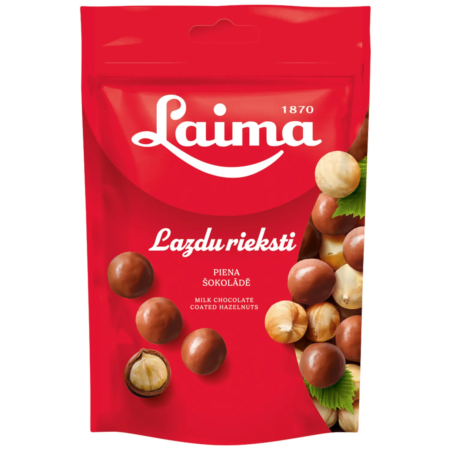 Lazdu rieksti Laima piena šokolādē 140g