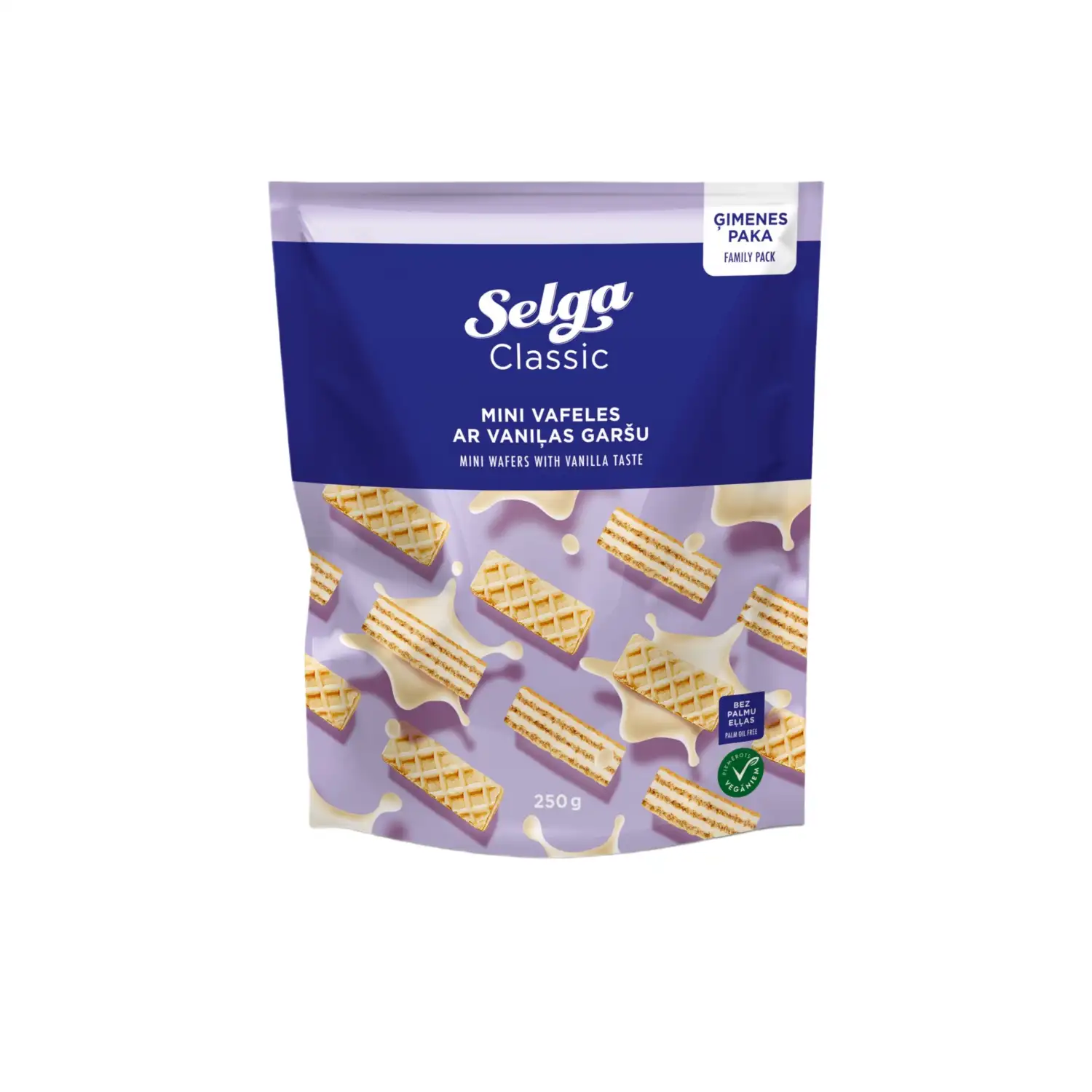Vanilės skonio mini vafliai SELGA, 250 g
