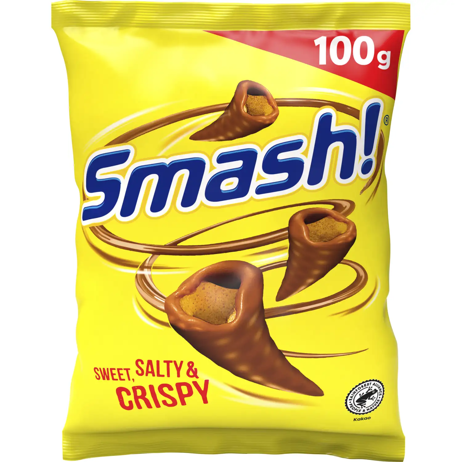 Pienin šokolado užkandukai SMASH, 100 g