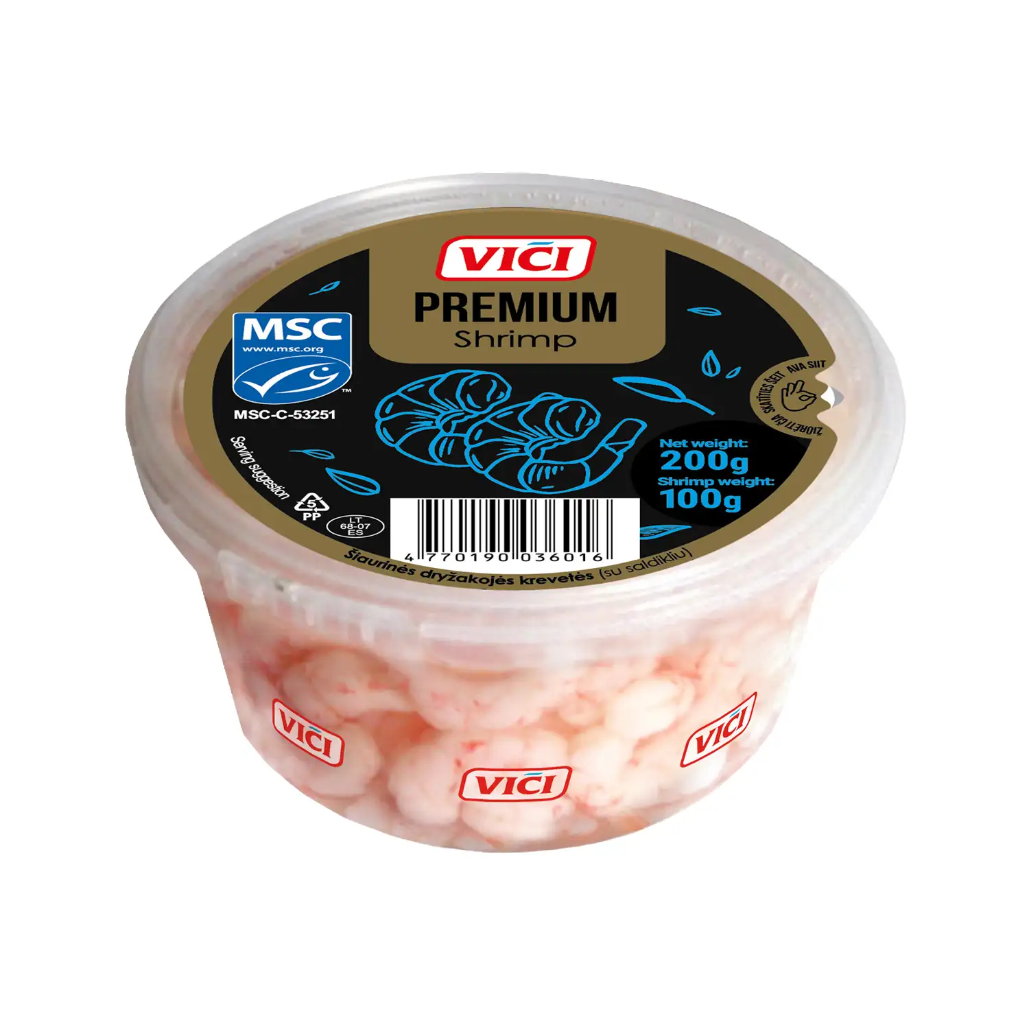 Krevetid soolvees Viči MSC 200g/100g