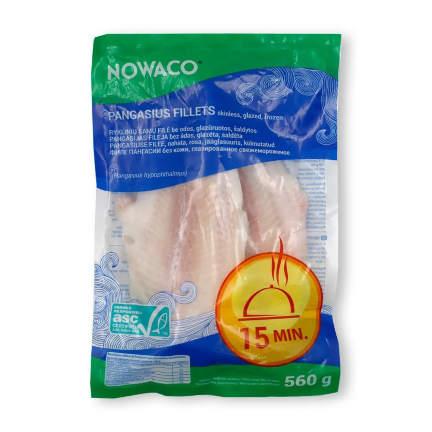 Pangasiuse filee Nowaco külmutatud ASC 560g