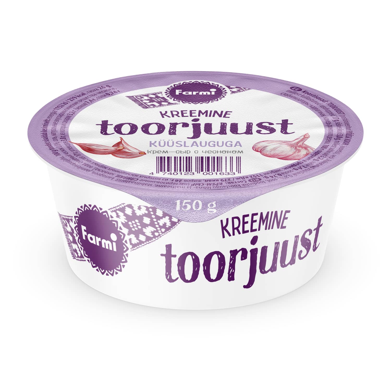Toorjuust küüslauguga laktoosivaba Farmi 150g