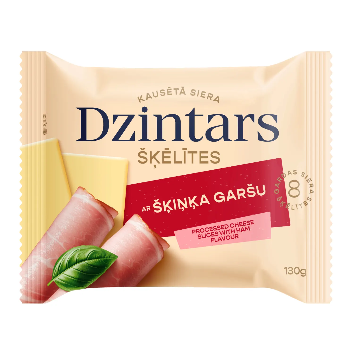 Kaus. siers Dzintars ar šķiņķi šķ. 130g