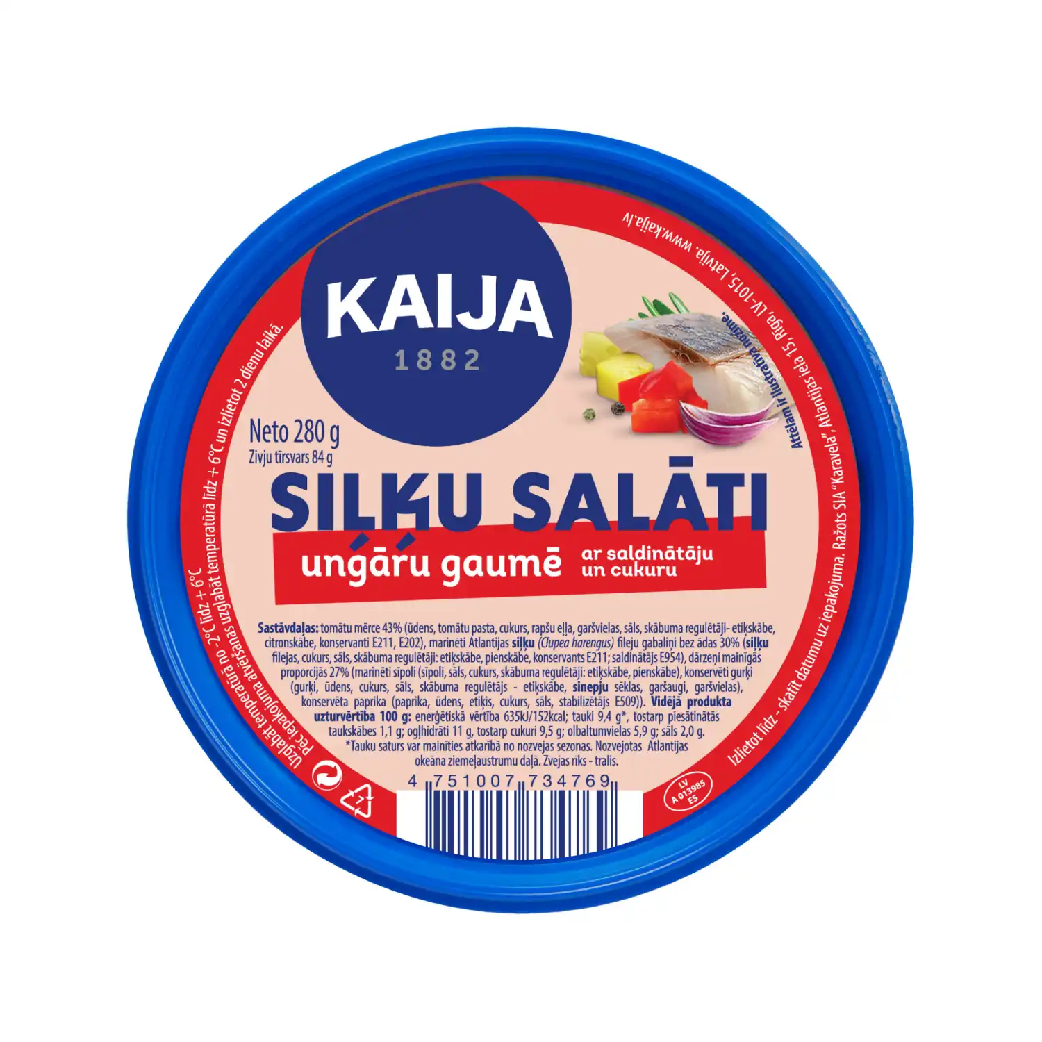 Siļķu filejas salāti Kaija Ungāru gaumē 280g