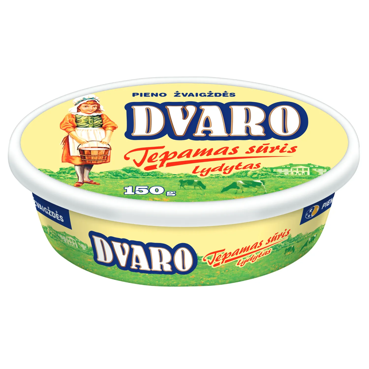 Lydytas tepamas sūris DVARO, 50 %, 150 g