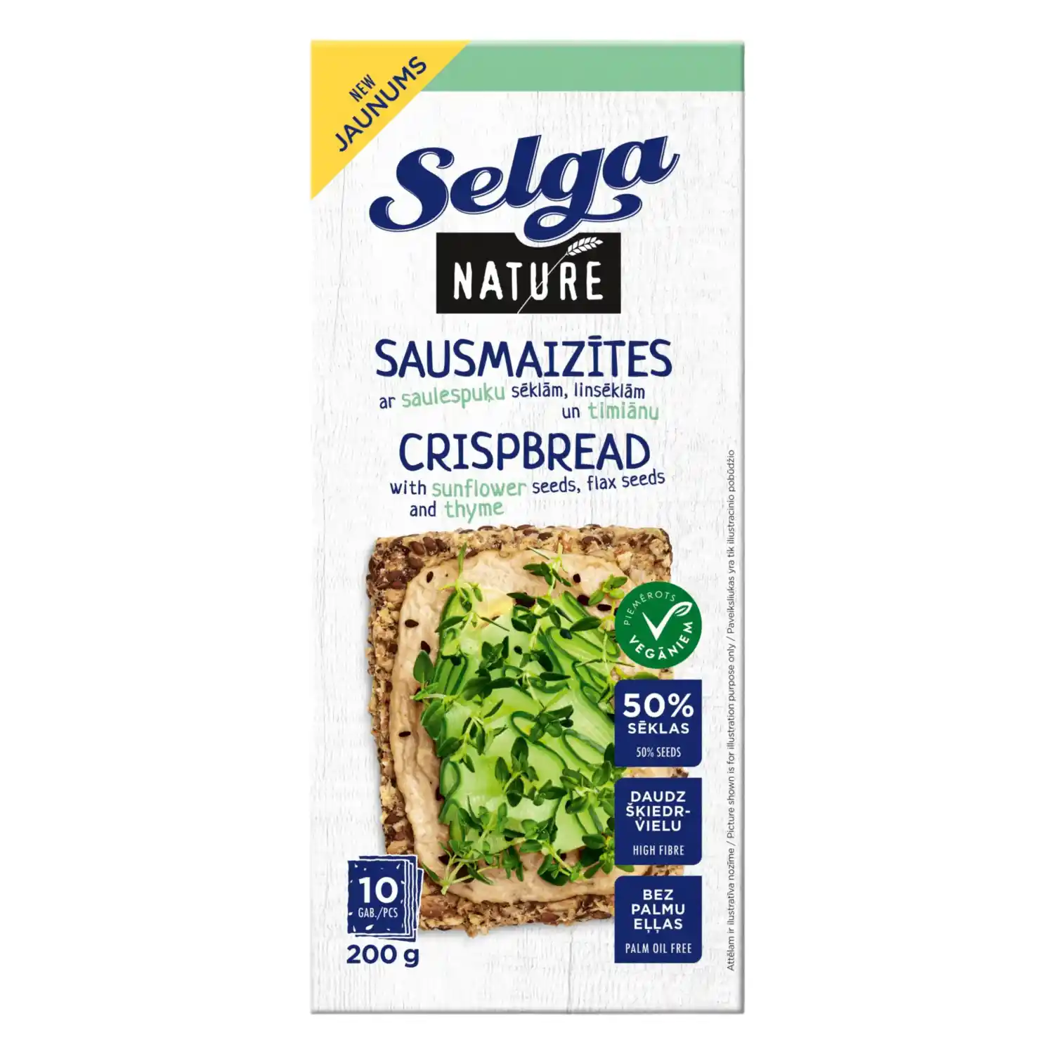 Sausmaiz. Selga Nature ar timiā. un sēk. 200g