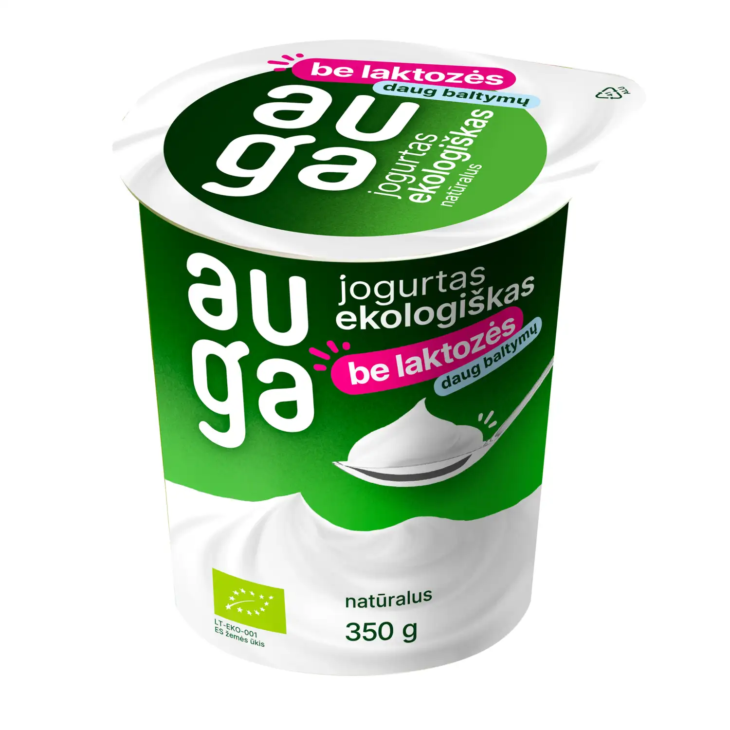 Ekol. natūralus jogurtas AUGA, 4,3 %, 350 g