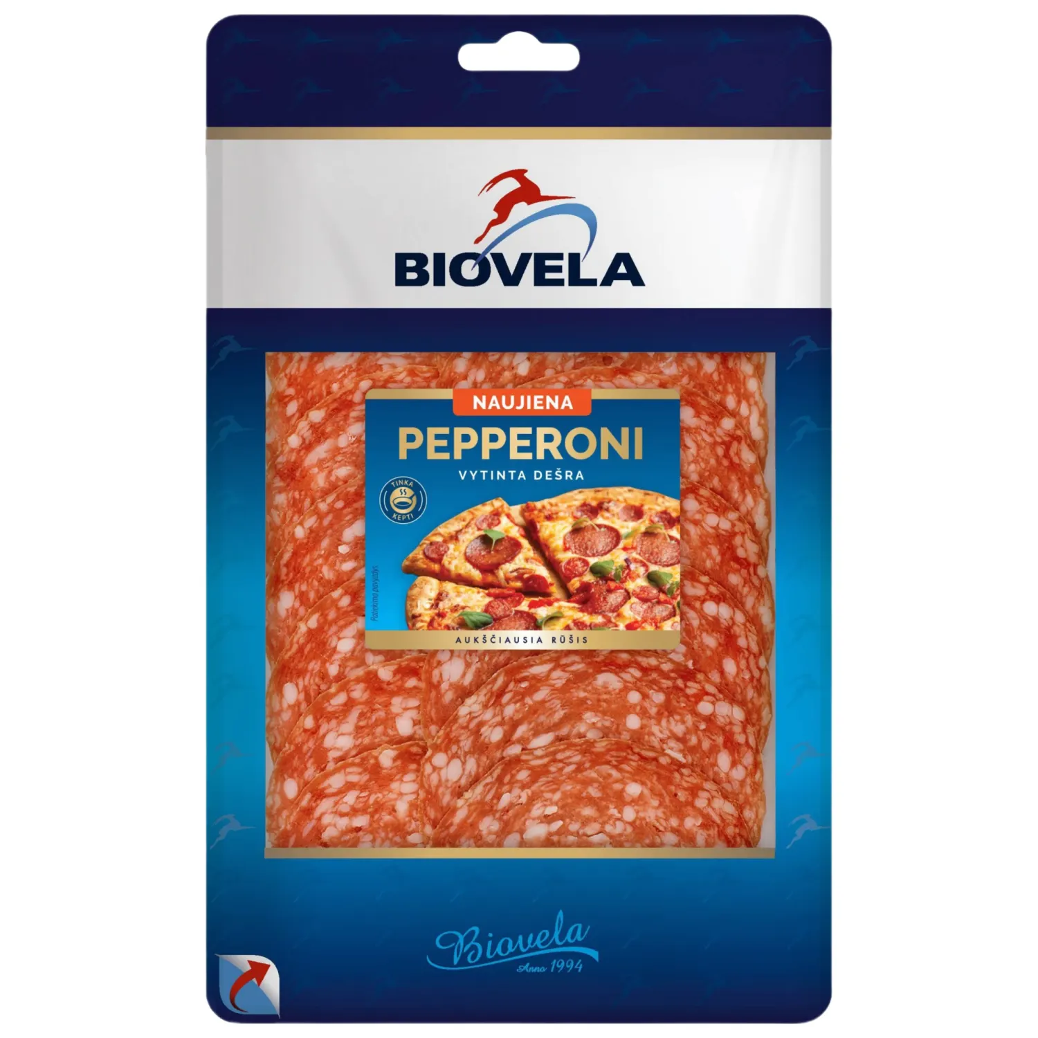 Vytinta dešra PEPPERONI BIOVELA, a. r., 90 g
