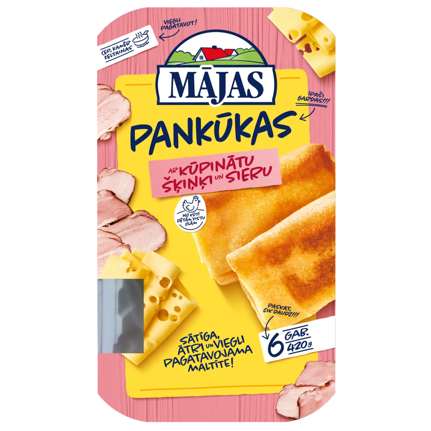 Pankūkas Mājas ar kūpin. šķiņķi, sieru 420g