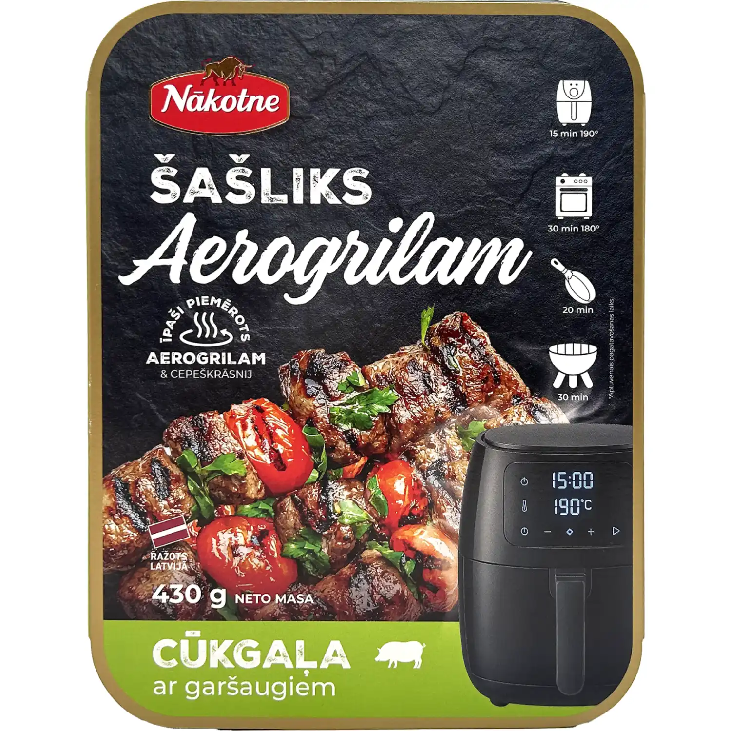 Cūkg.šašliks Nākotne aerogr.,ar garšaug. 430g