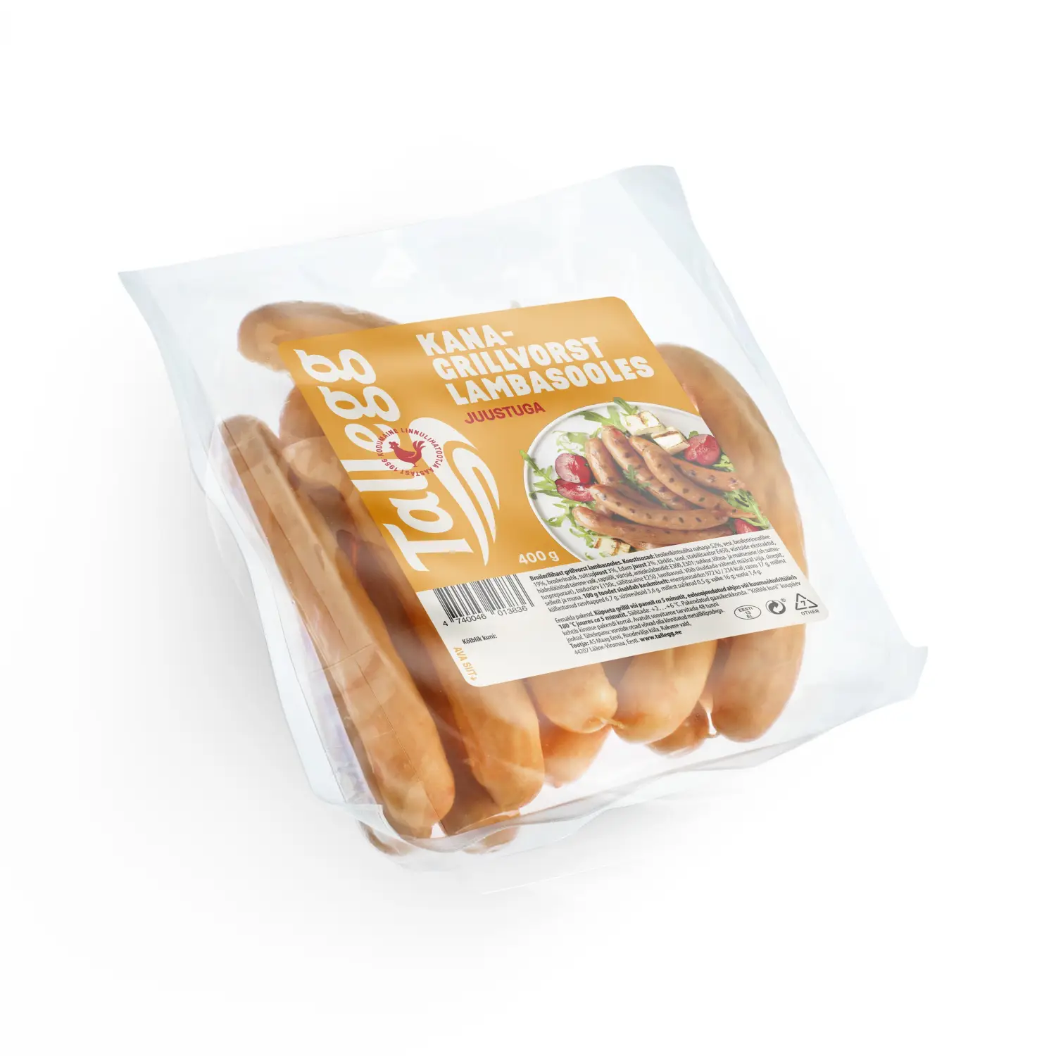Kanagrillvorst juust. lambasool. Tallegg 400g