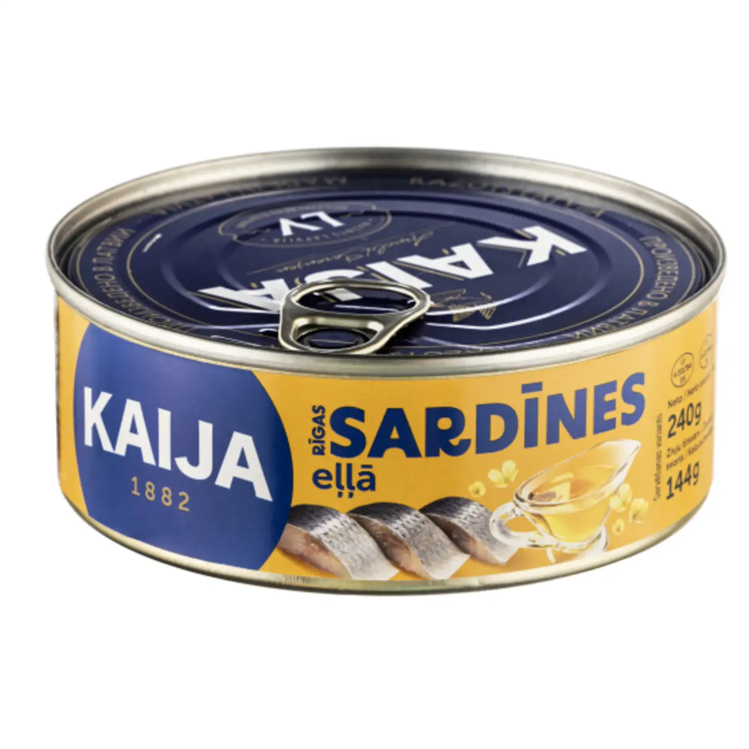 Sardīnes Kaija eļļā 240g/144g