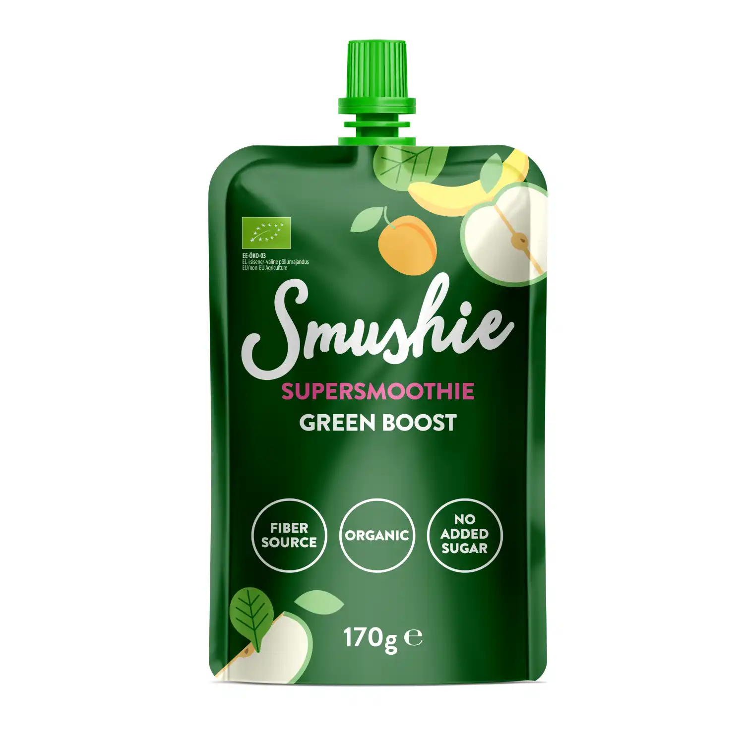 Ekol. obuolių ir špinatų tyrė SMUSHIE, 170 g