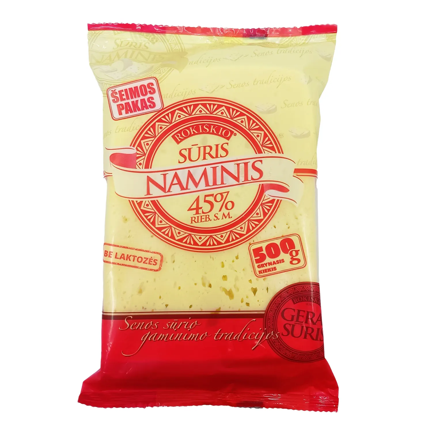 Sūris ROKIŠKIO NAMINIS, 45 % rieb., 500 g