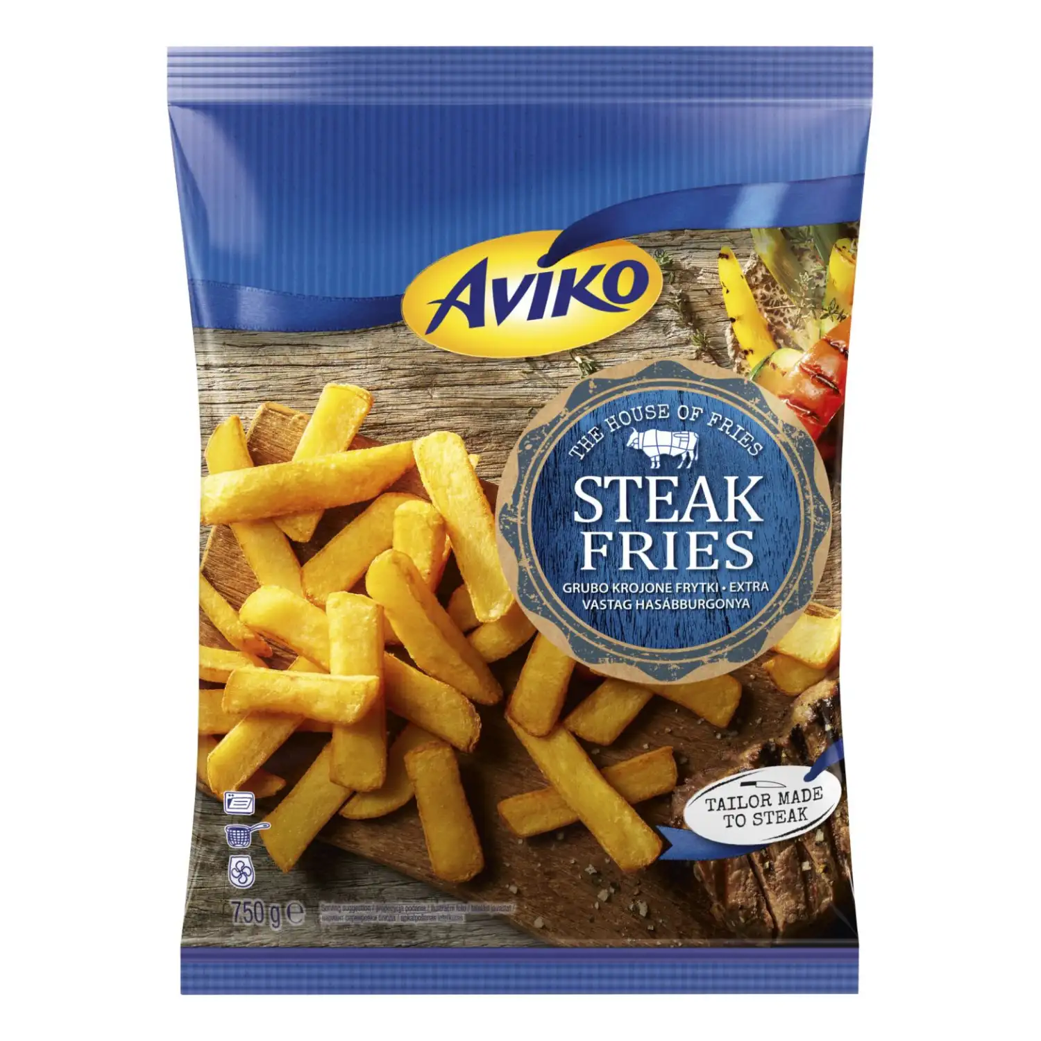 Šald. bulvytės STEAK FRIES AVIKO, 750g