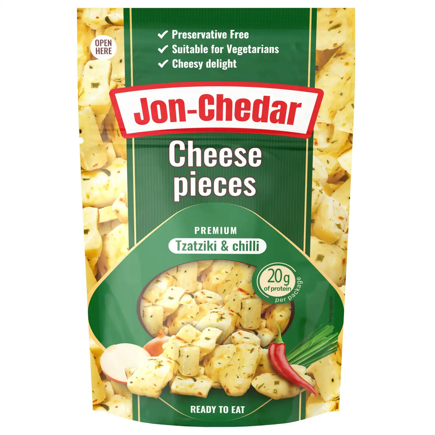 K. sūrio gab. JON-CHEDAR TZATZIKI, 42 %, 80 g