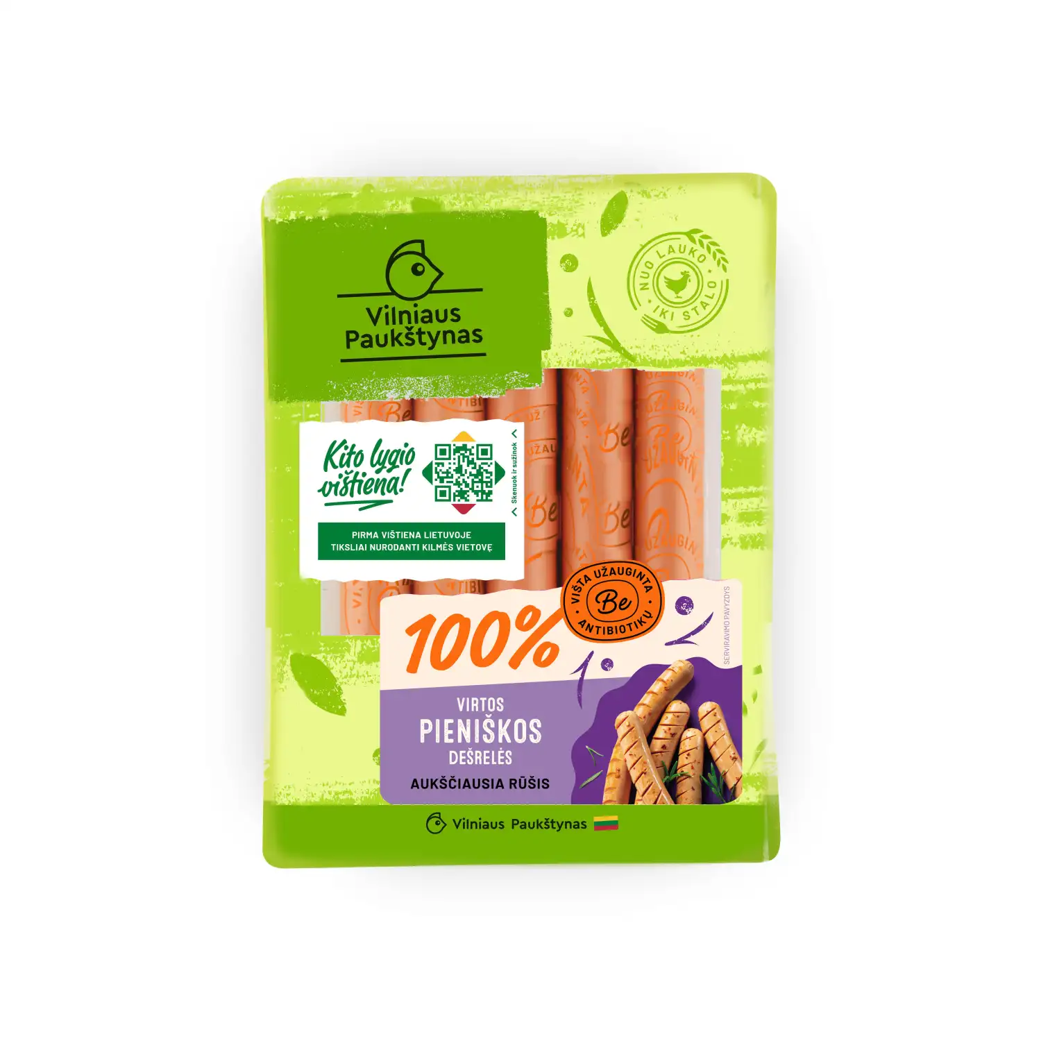 Virtos pien. dešrel. VP BE ANTIBIOTIKŲ, 250 g