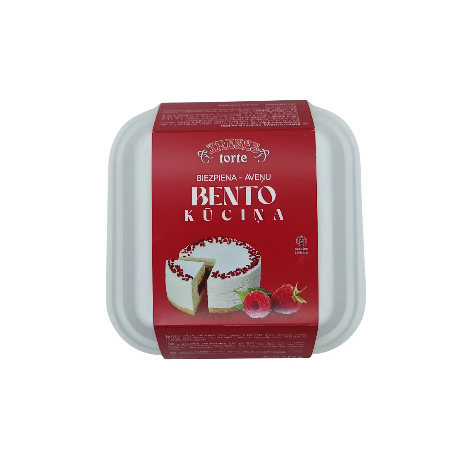Kūciņa Bento Ineses Tortes biezp.-aveņu 450g