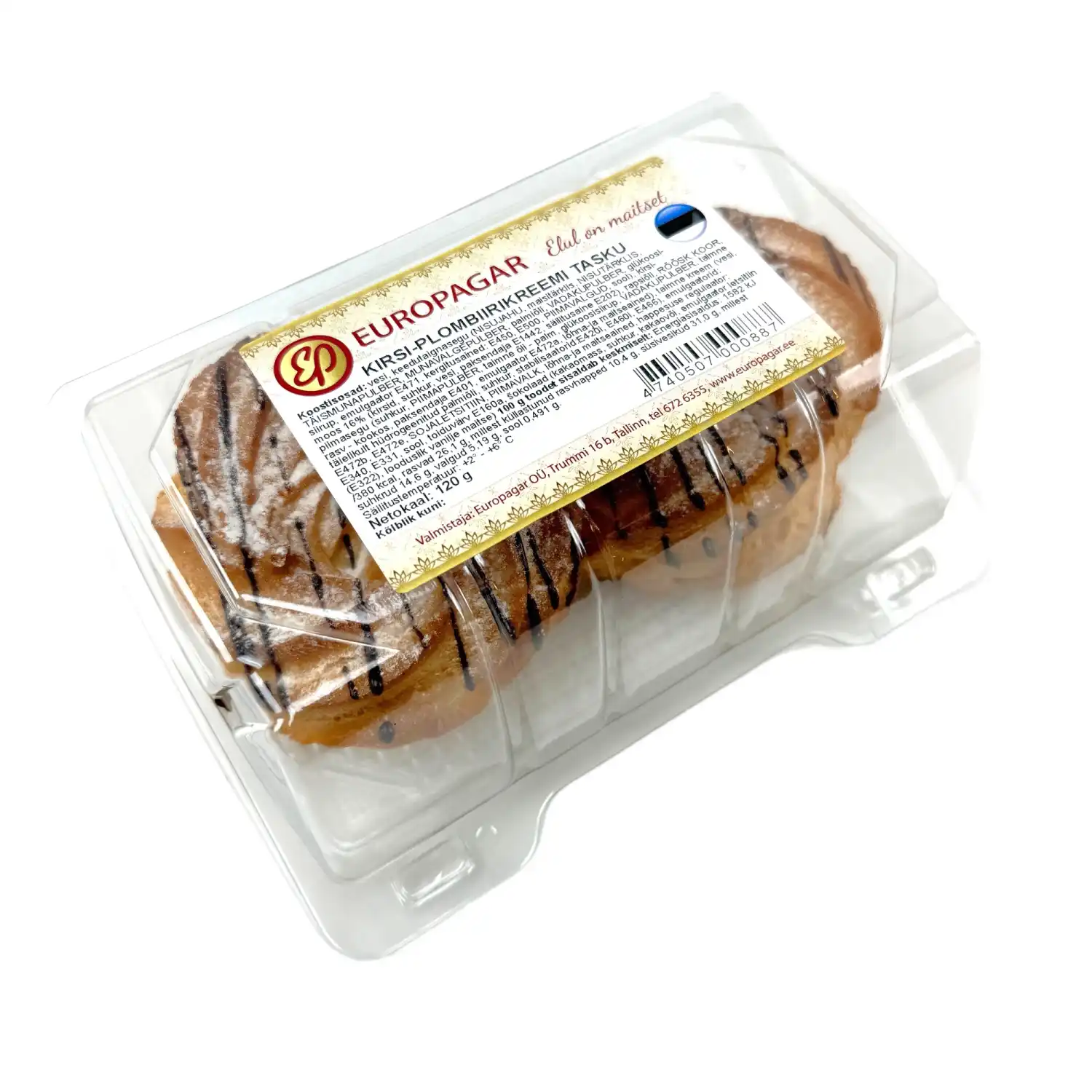 Kirsi-plombiirikreemi tasku Europagar 120g