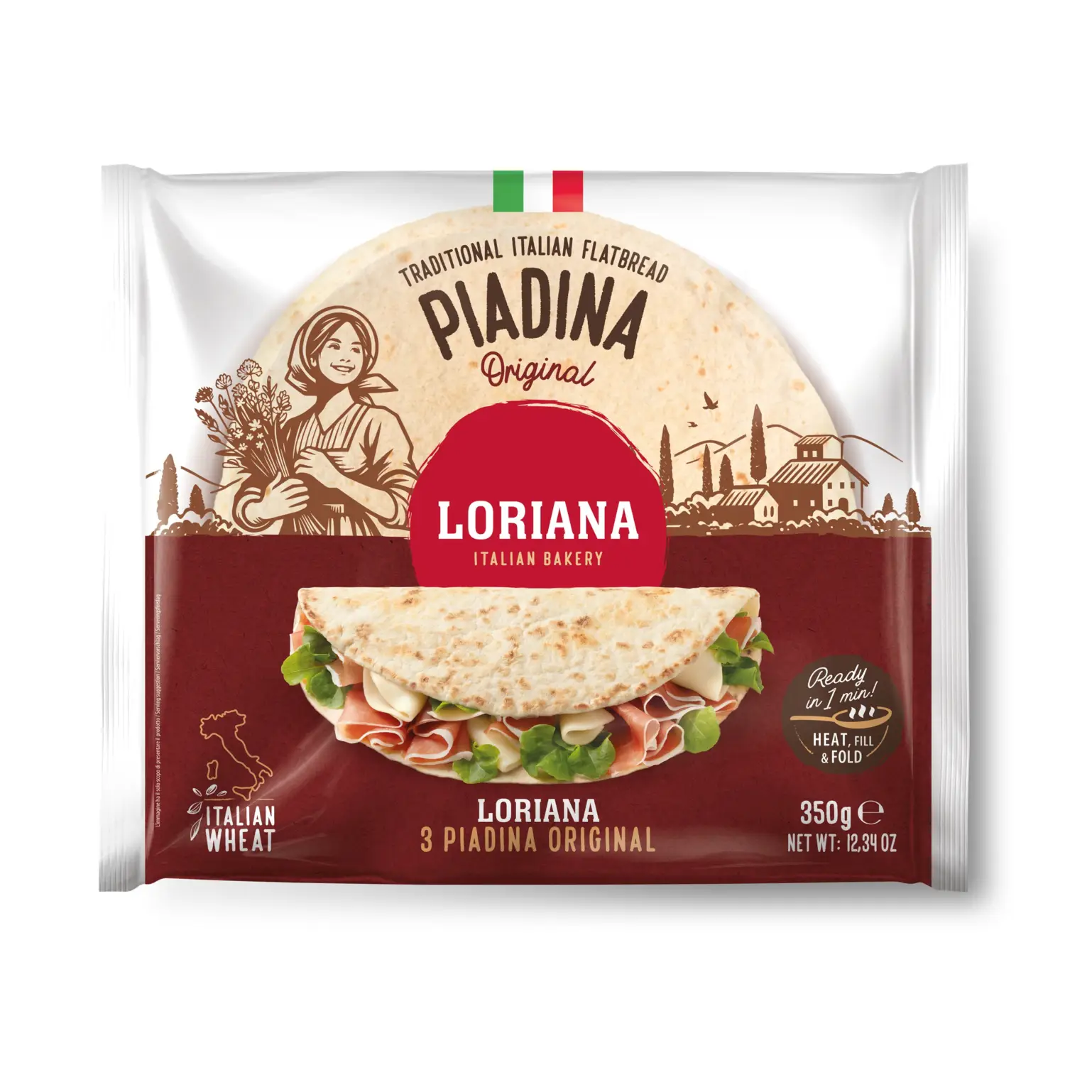 Itališka duona LORIANA PIADINA ORIGINAL, 350g