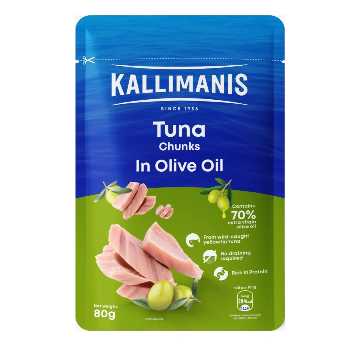 Tunča gabaliņi Kallimanis olīveļļā 80g