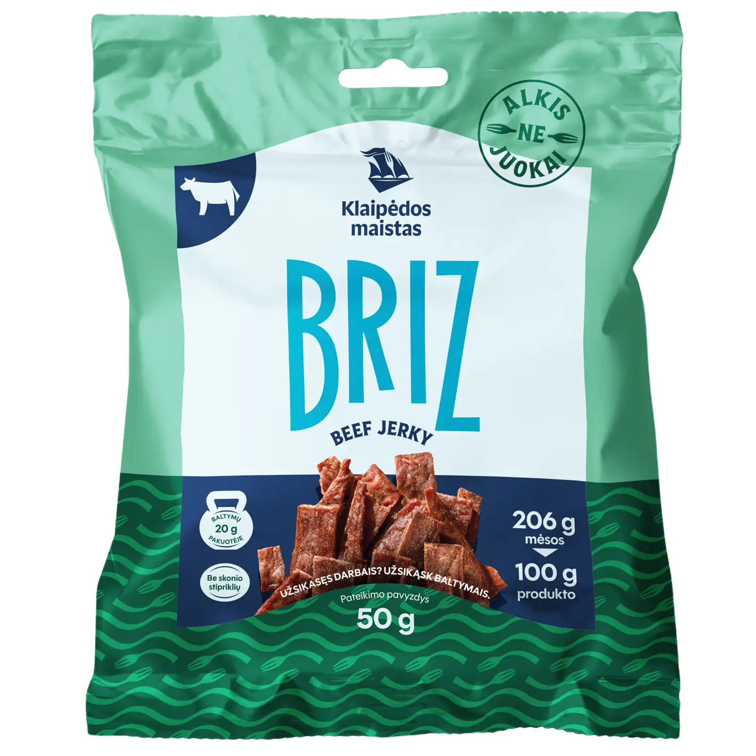 Vytintos jautienos juostelės BRIZ, a. r., 50g