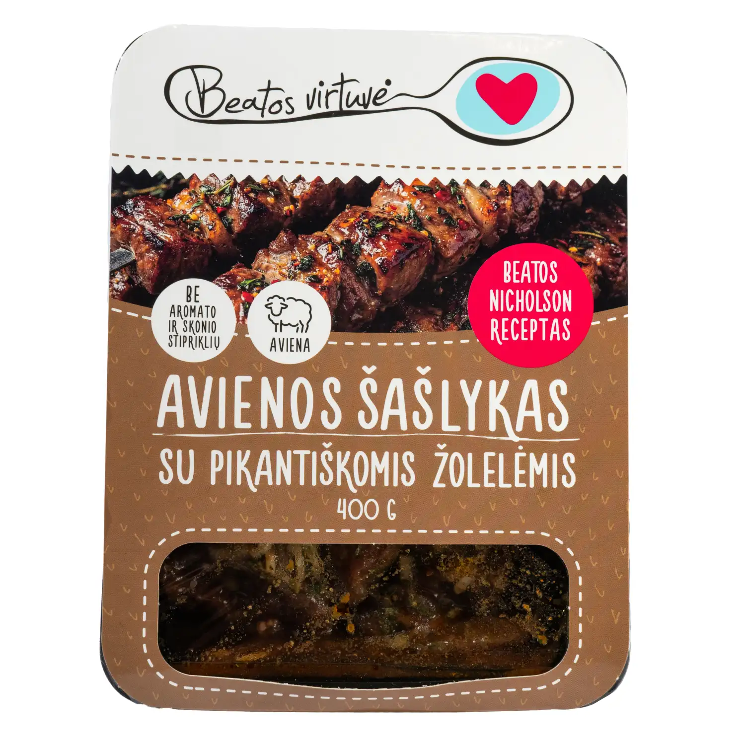 BEATOS VIRTUVĖS avien. šašlykas su žol., 400g