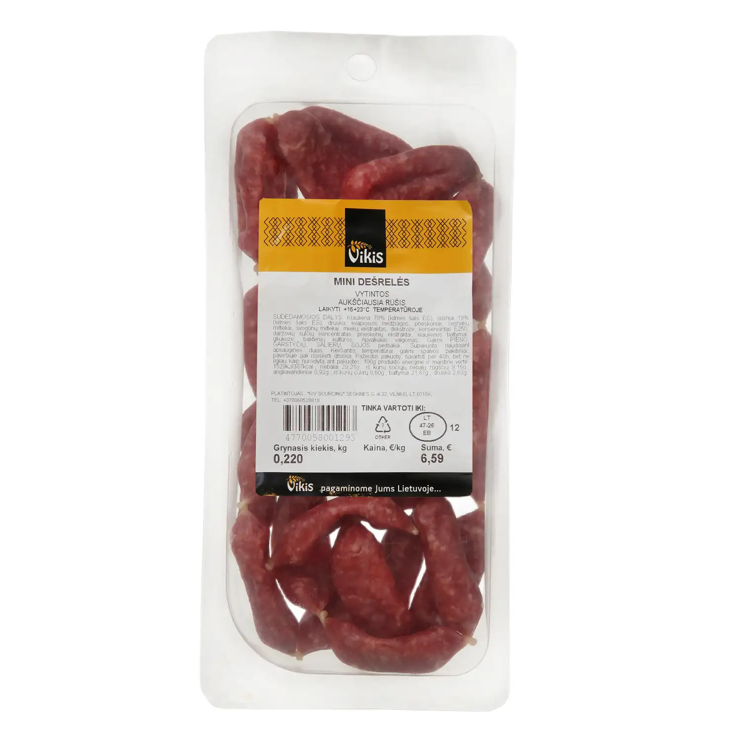 Vyt. kiaul. dešrelės MINI VIKIS, a. r., 220 g