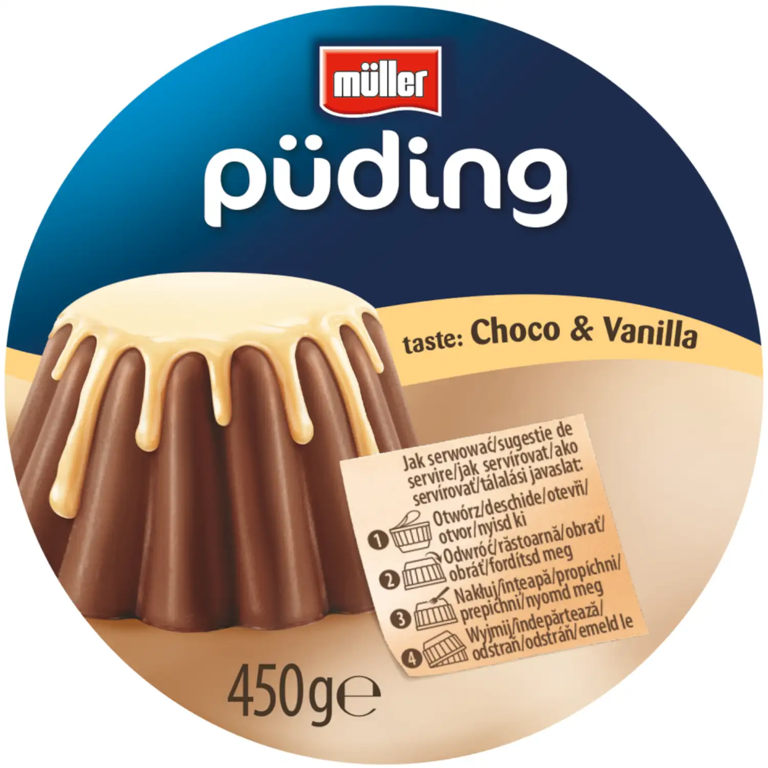 Pudiņš Muller šokolādes vaniļas 2,4% 450g