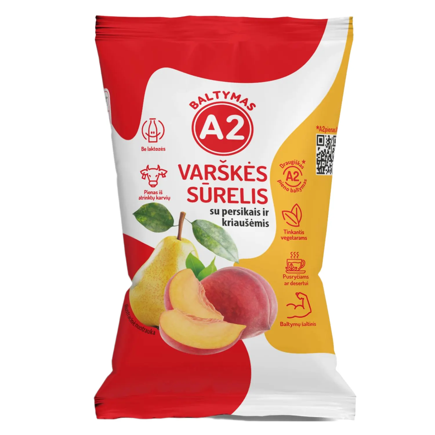 Varšk. sūrel. A2, pers., kriauš., 7,2%, 100 g