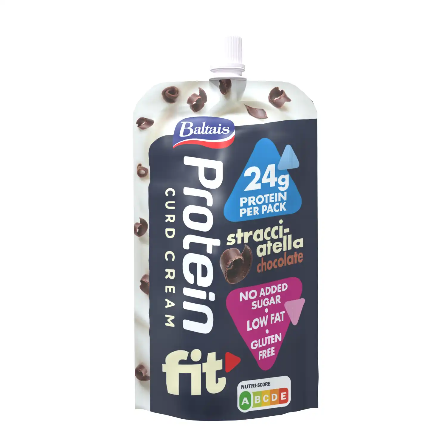 Biezp.krēm.Baltais protein Stracciatella 200g