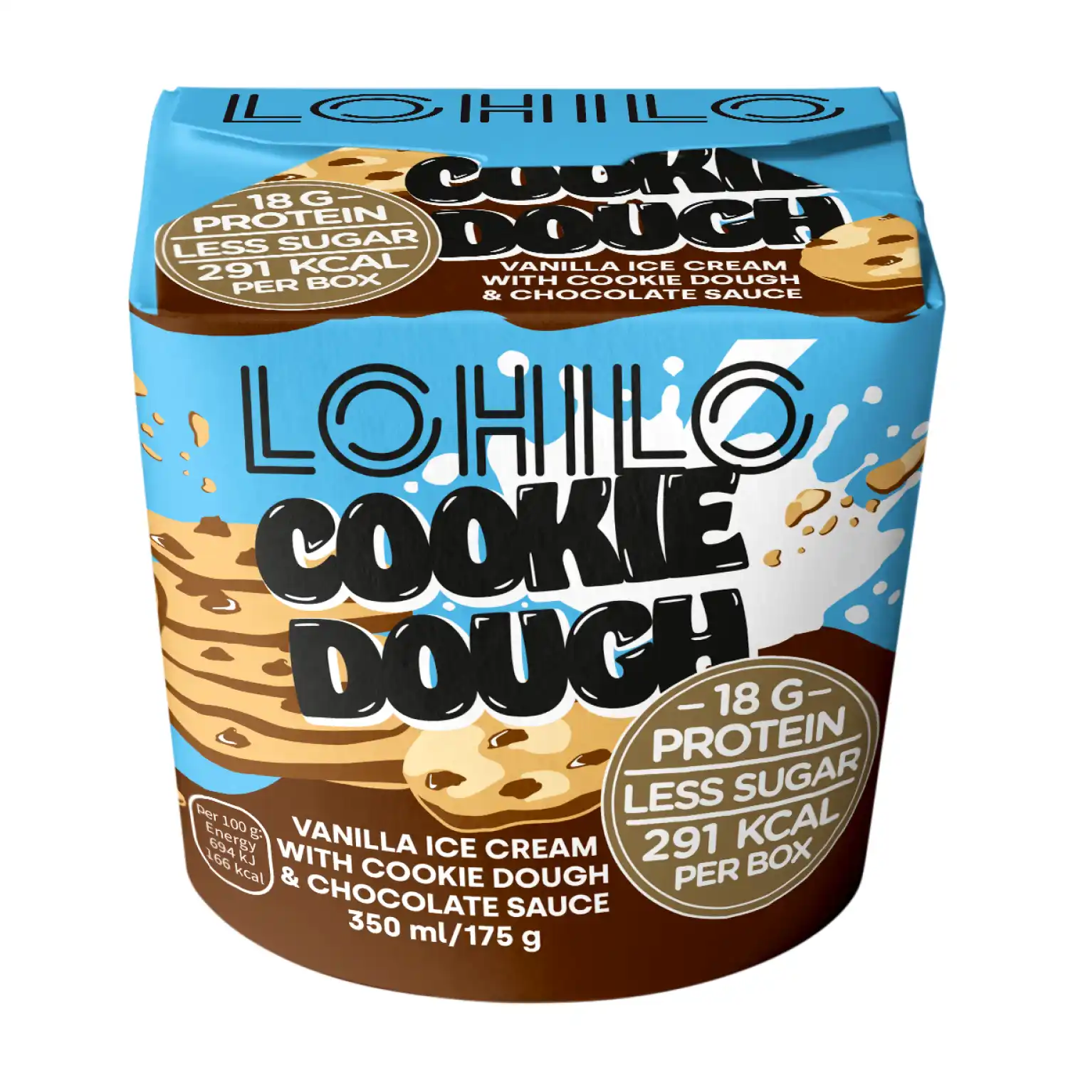Proteiinijäätis Lohilo Cookie Dough ma. 350ml