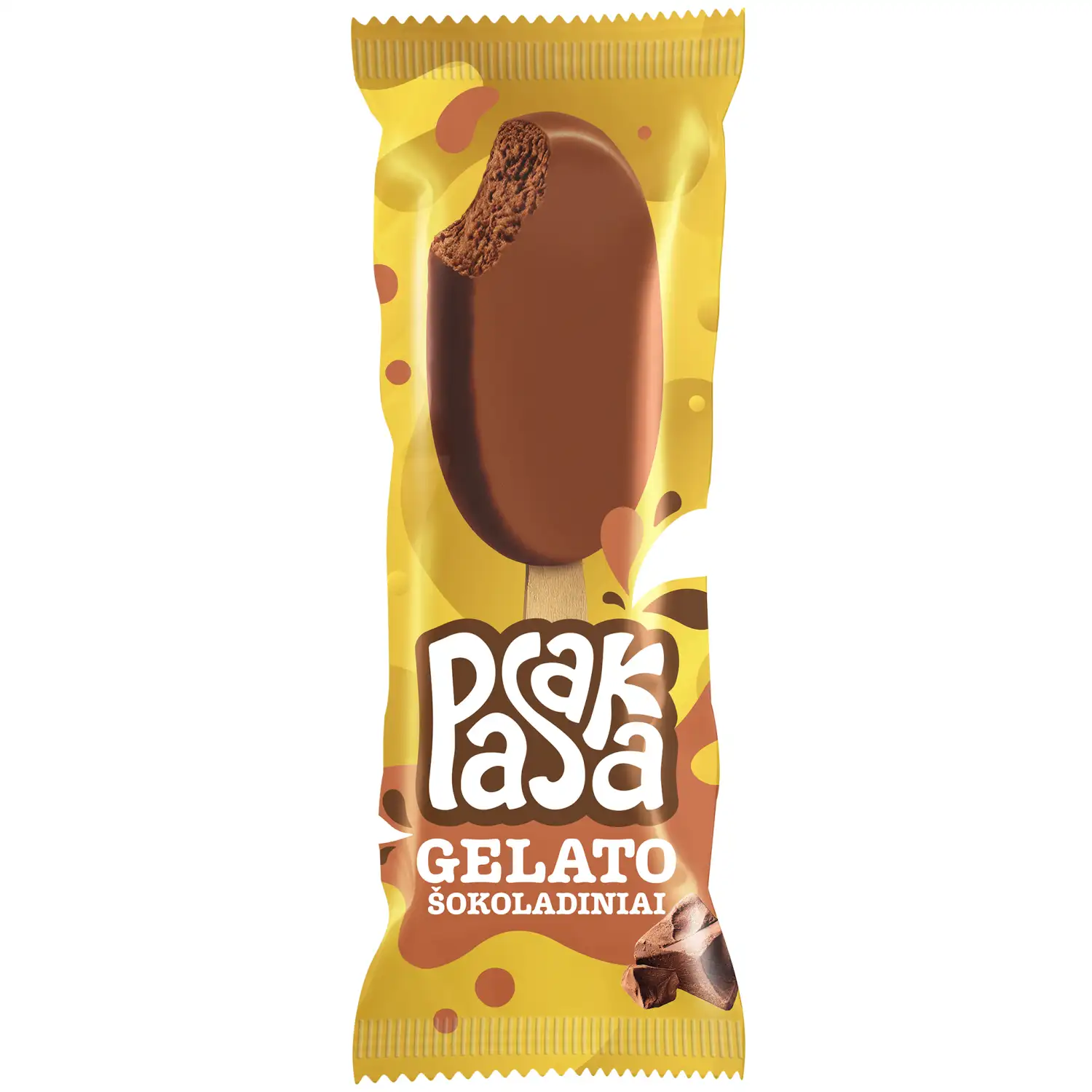 Šok. griet. ledai PASAKA GELATO, 90 ml/ 64 g