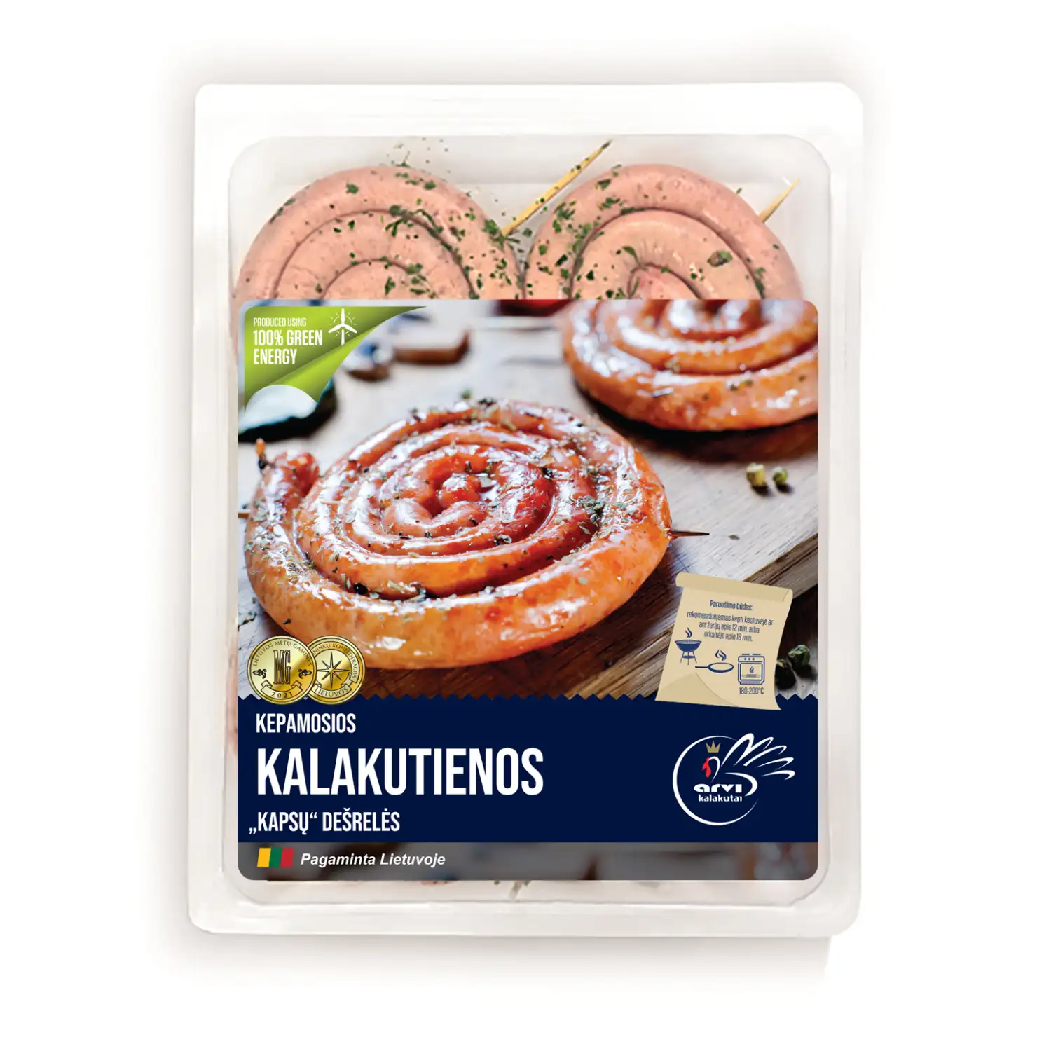 Kalakutienos KAPSŲ kep. dešrelės VOILA, 500 g