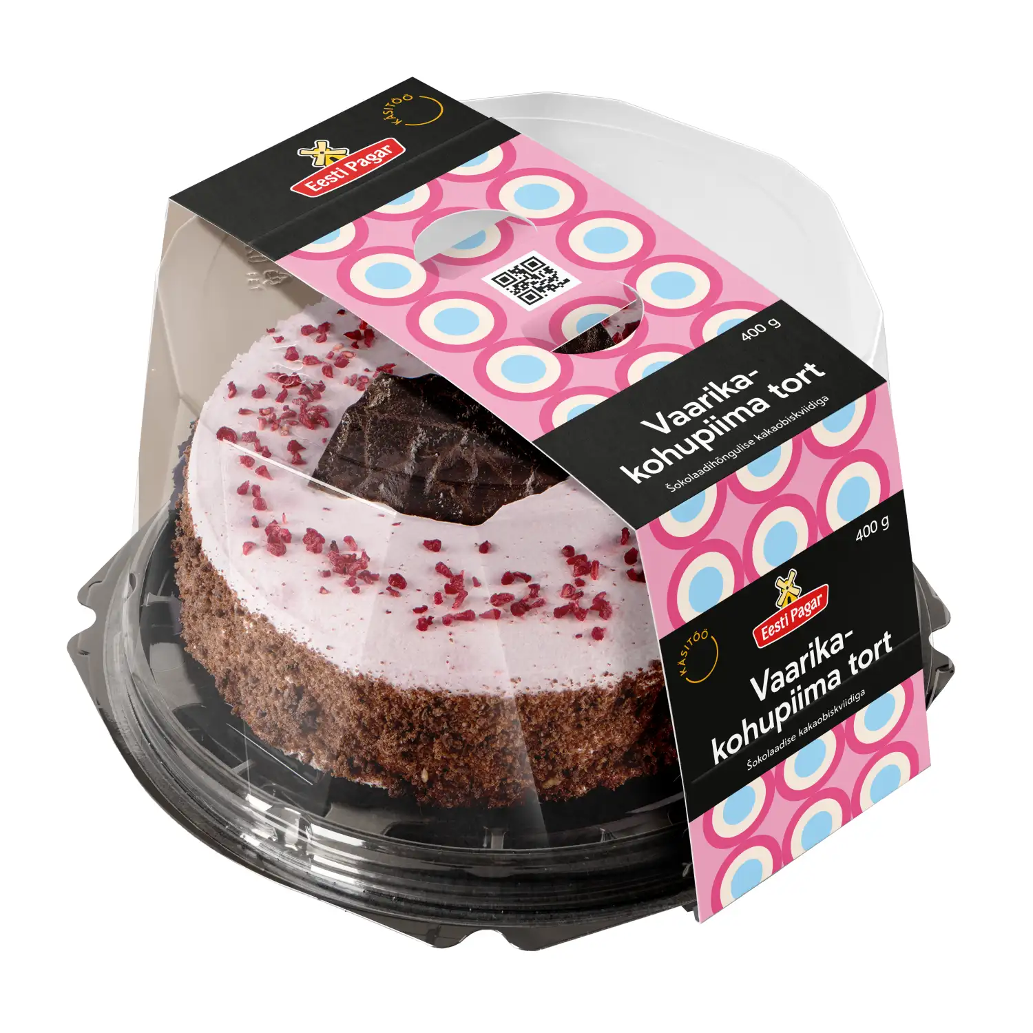 Vaarika-kohupiima tort Eesti Pagar 400g
