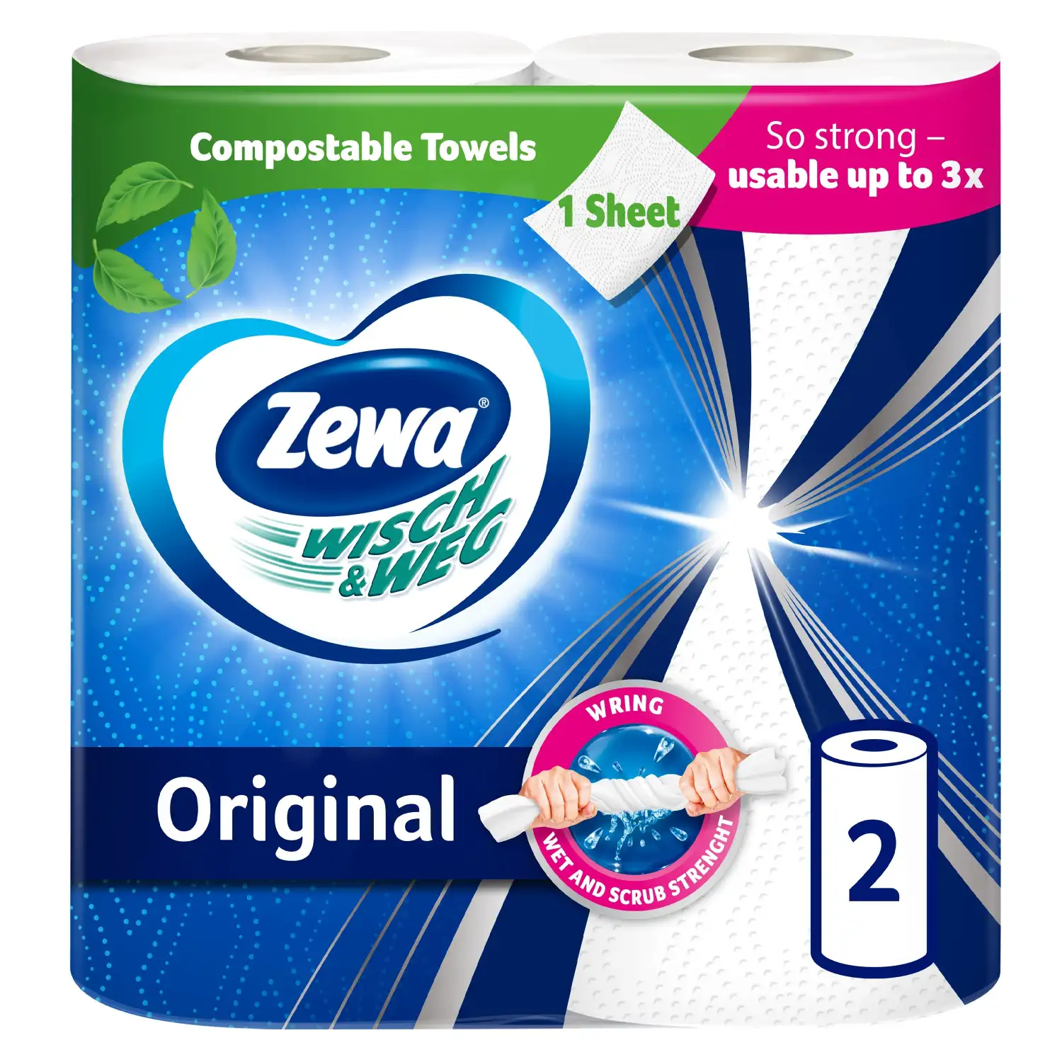 Papīra dvieļi Zewa Wisch&Weg Original 2 ruļļi