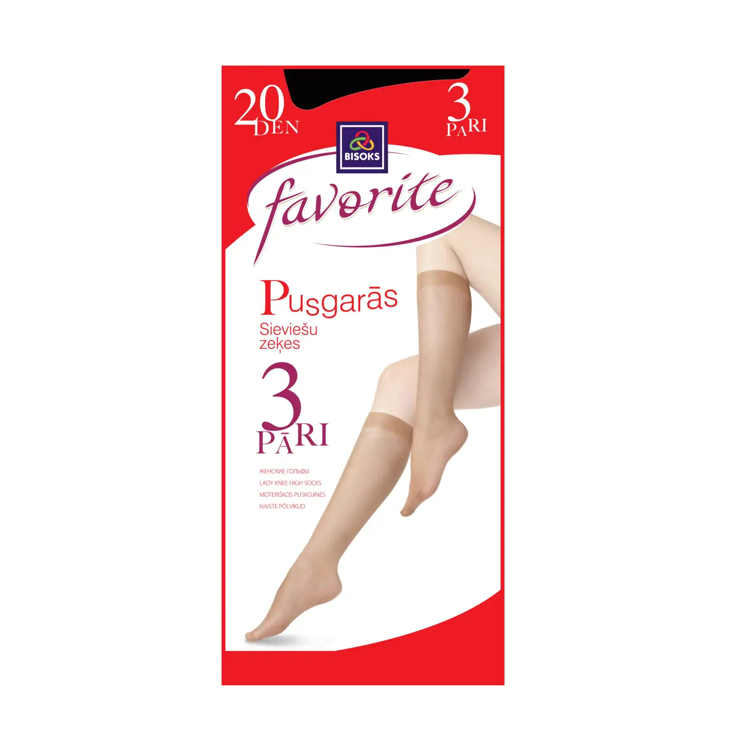 Siev pusg zeķes 20d 3p 25251 black 23-25